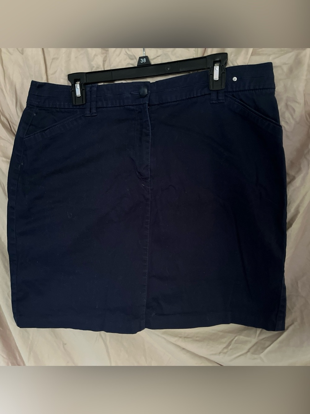 Charter Club Womens 14 Skort Navy Blue Cotton Blend Stretch Casual Pockets